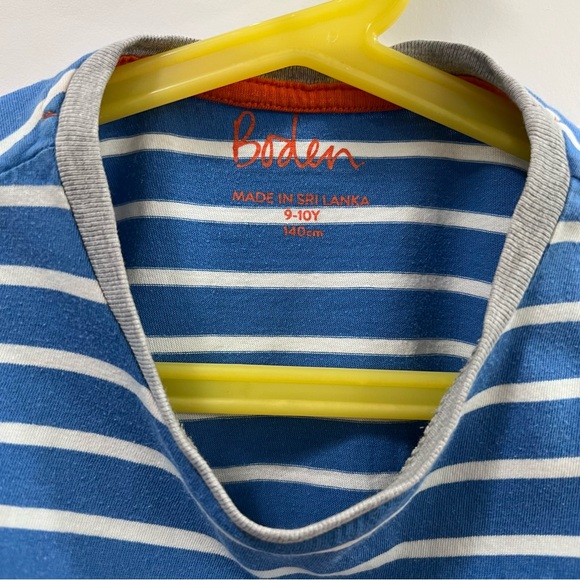 Mini Boden Boys Appliqué T-shirt Cabana Blue/lvory Lightening Size 9-10 years - Picture 3 of 6